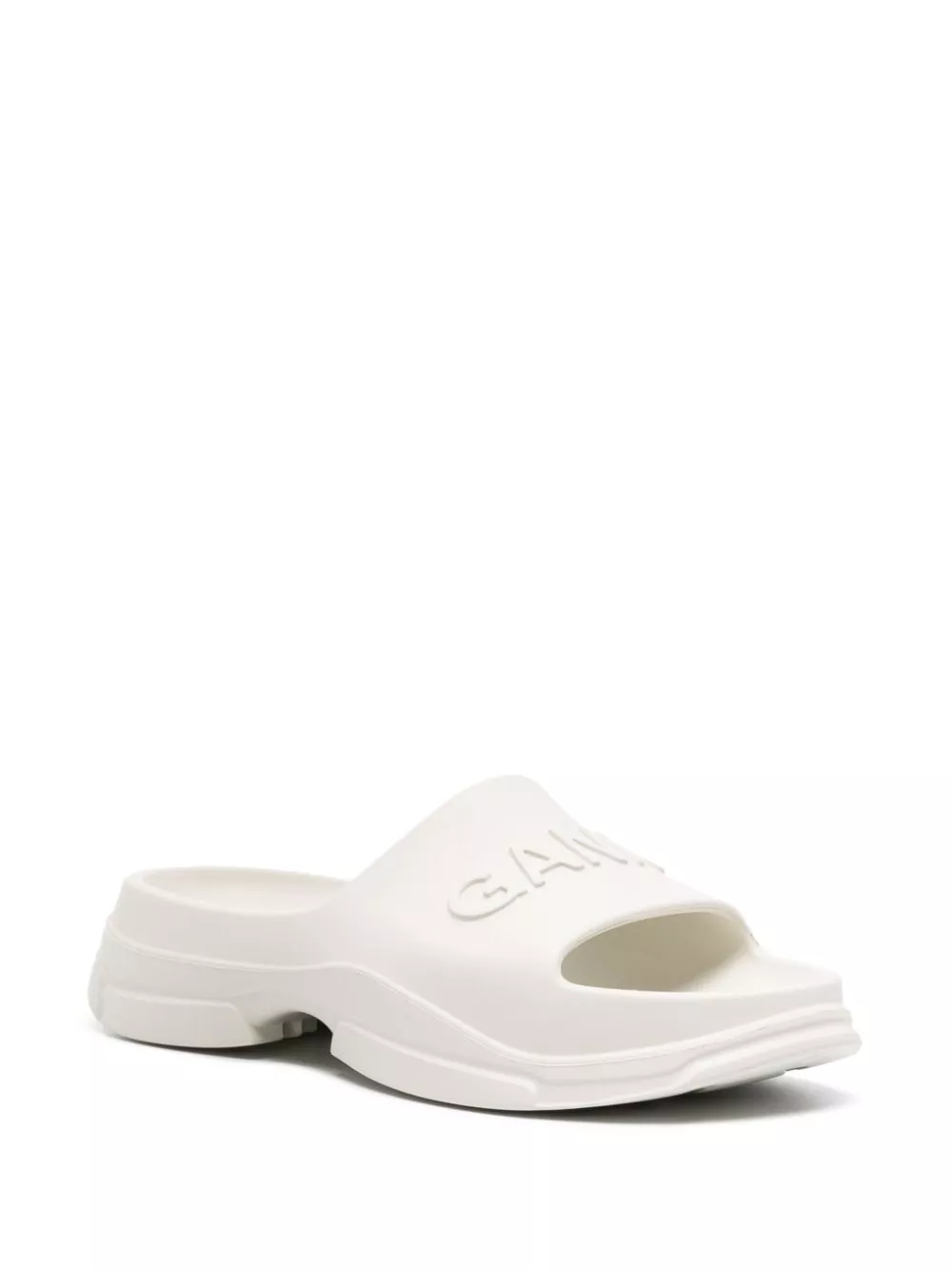 Shop authentic products GANNI logo-embossed tonal-design slides Women 0113