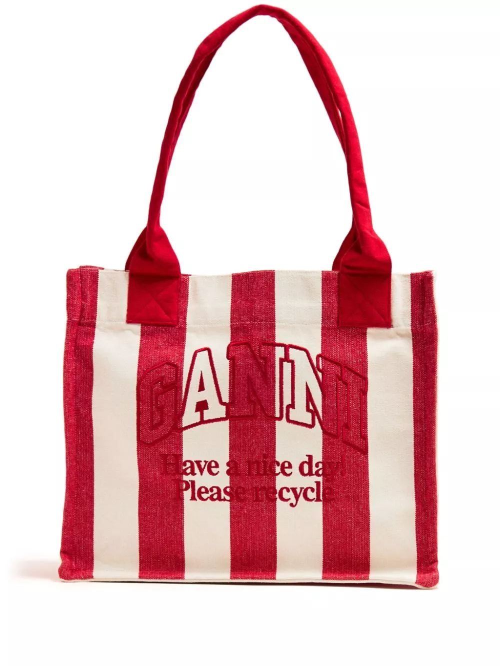 GANNI large striped tote bag Women 0115