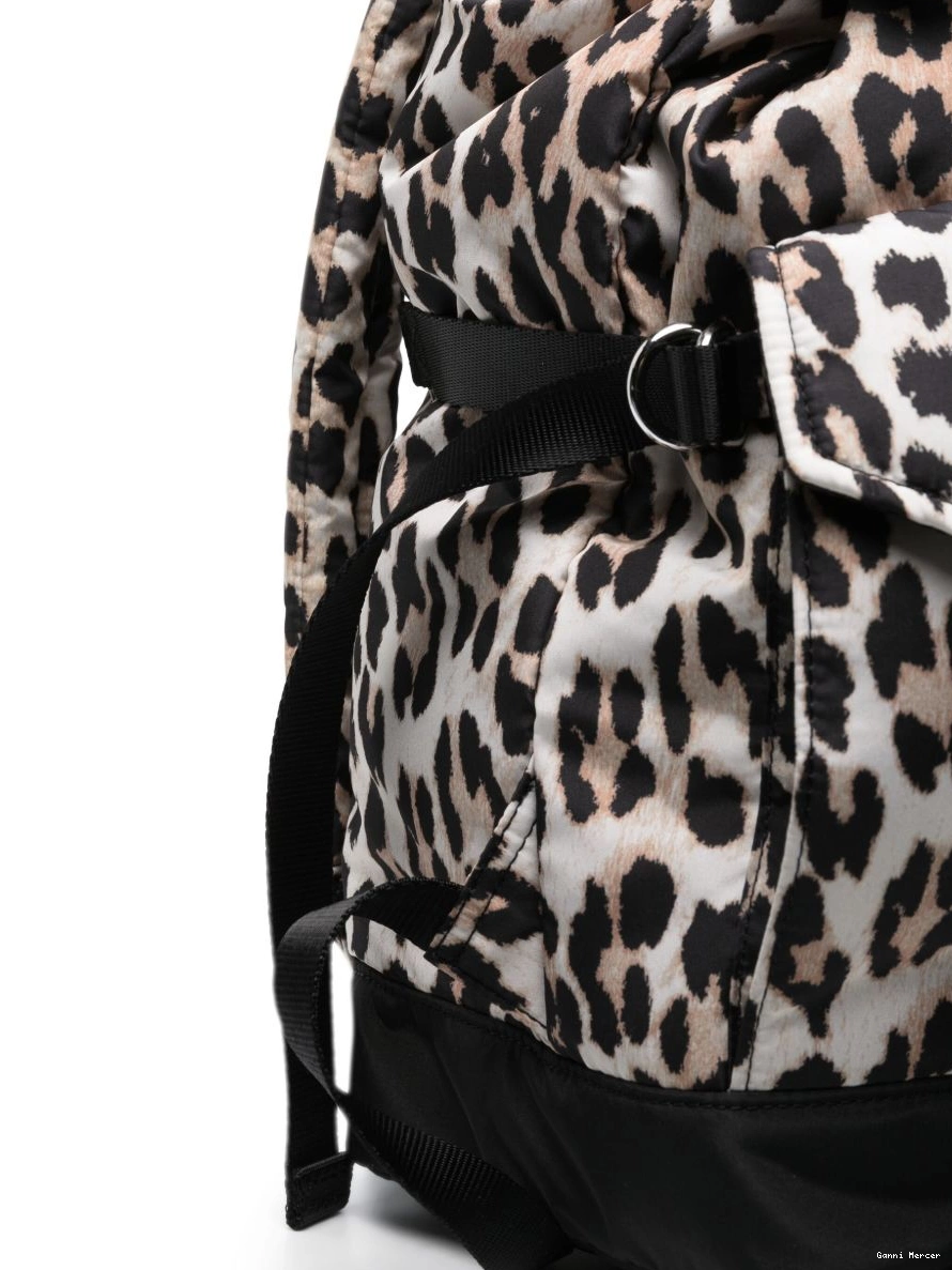 Shop for discounted items Women GANNI buckled backpack leopard-print 0309