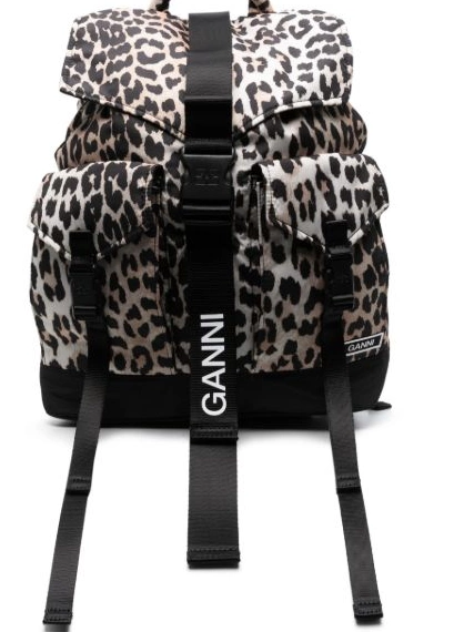 How to buy affordable Women leopard-print GANNI backpack buckled 0304