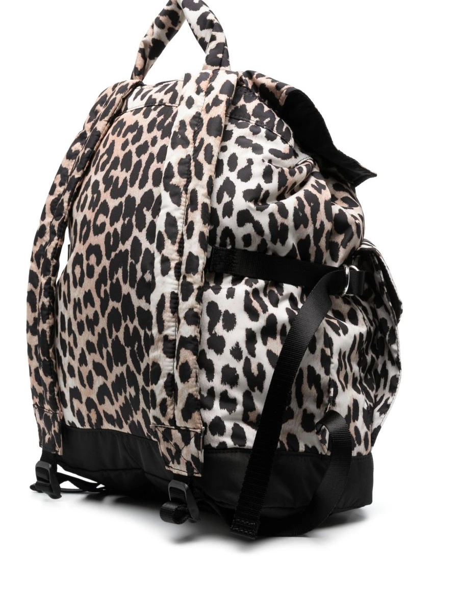 How to buy affordable Women leopard-print GANNI backpack buckled 0304