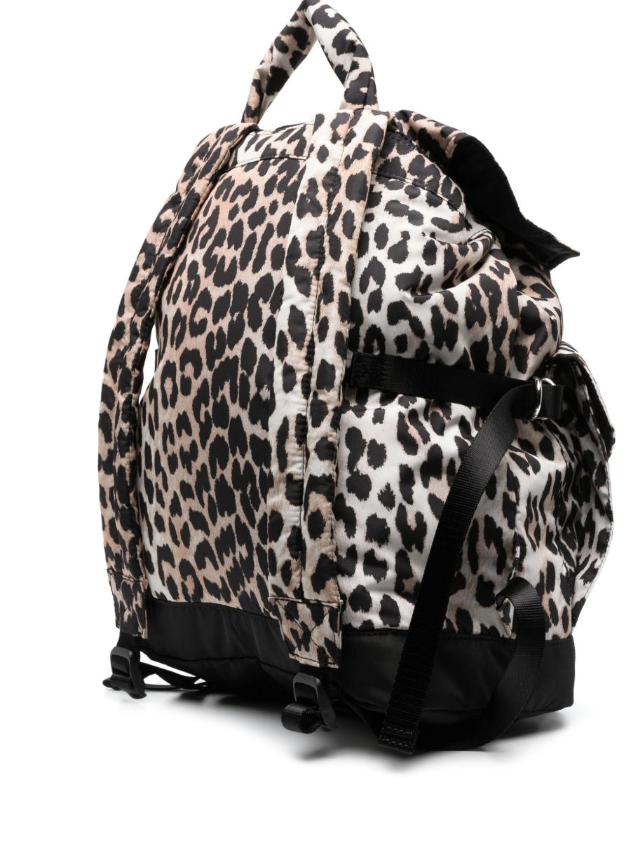 Shop for discounted items Women GANNI buckled backpack leopard-print 0309